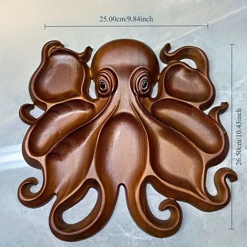 Wooden Charcuterie Board Handcrafted Octopus Design