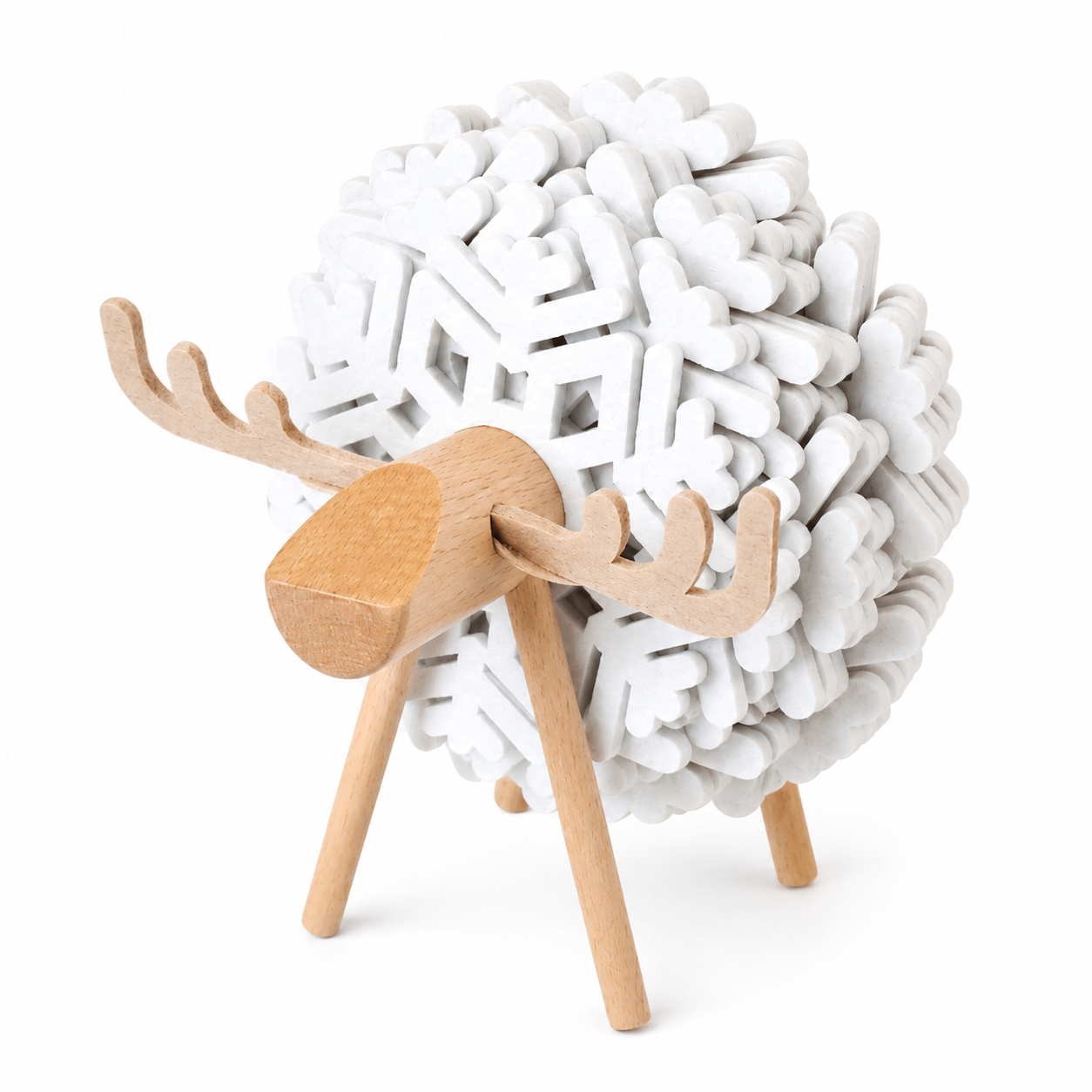 Felt Coaster Set with Wooden Holder