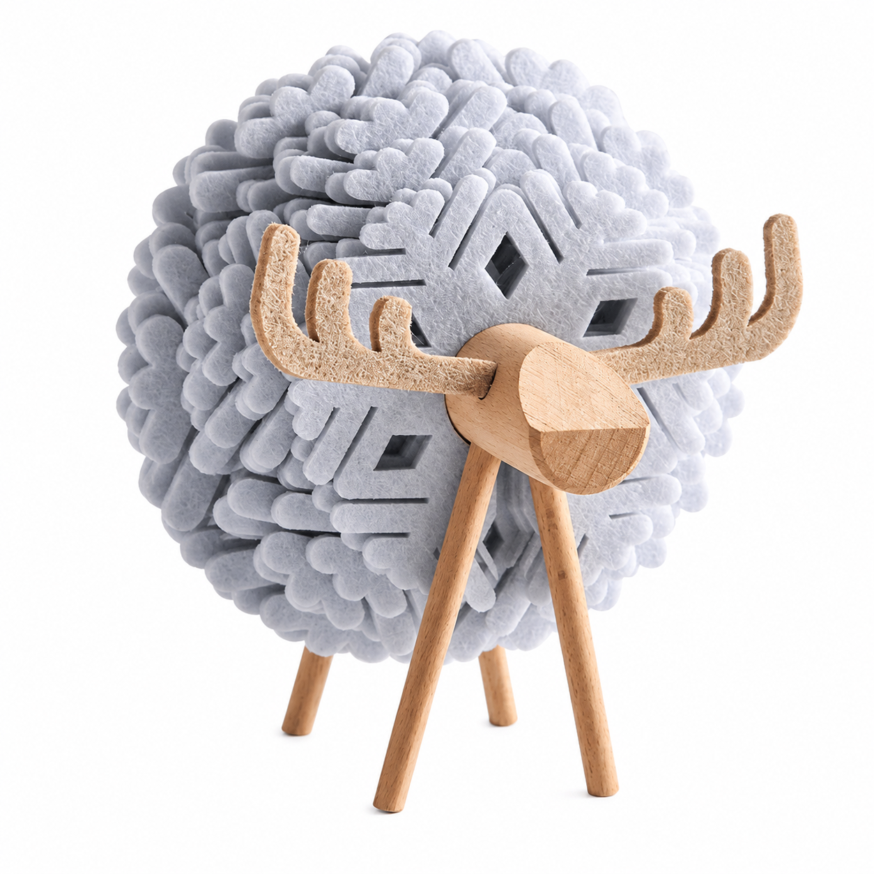 Felt Coaster Set with Wooden Holder
