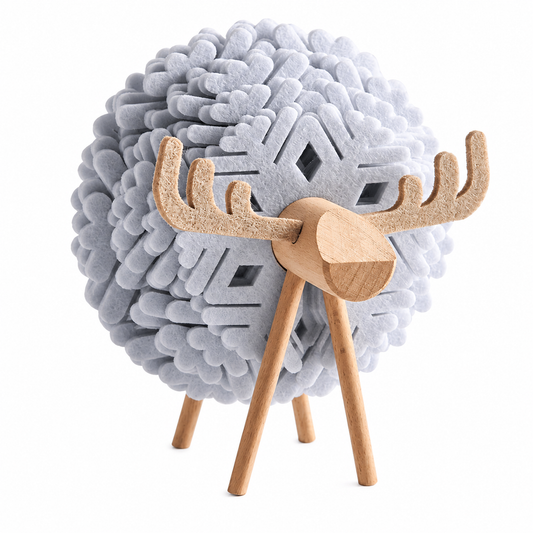 Felt Coaster Set with Wooden Holder